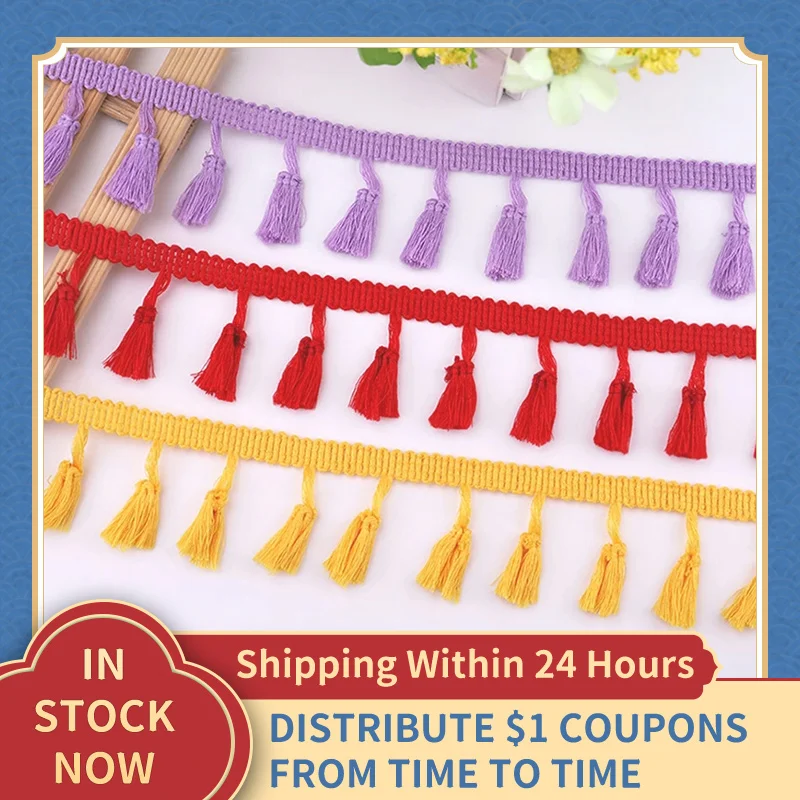 1 Yd Cotton Lace Tassel Trim Ribbon Fringe Fabric Garment DIY Sewing Craft 4cm E - Foto 6