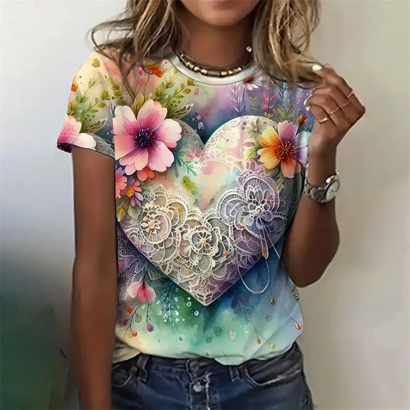 Patchwork Floral Heart Graphic Tee (Online Exclusive) main image 1