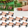 10pcs Model Train HO TT Scale 1:87 Bench Chair Settee Street Park Layout Plastic Craft Home Decor Toy Model Building Tool 2