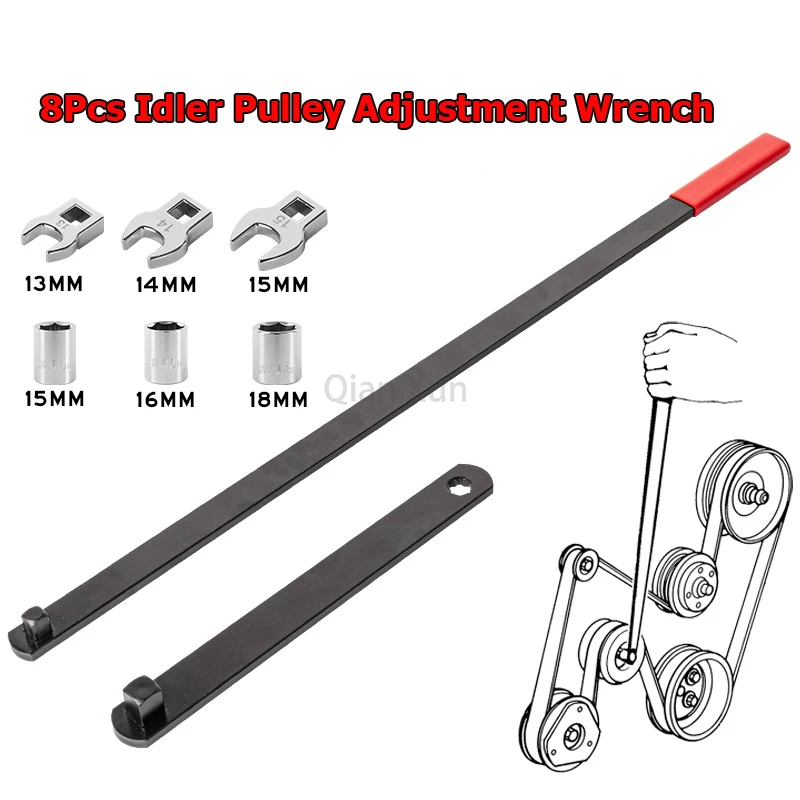 New 8 Pack Idler Pulley Adjuster Wrench Belt Tensioner Adjuster Lever