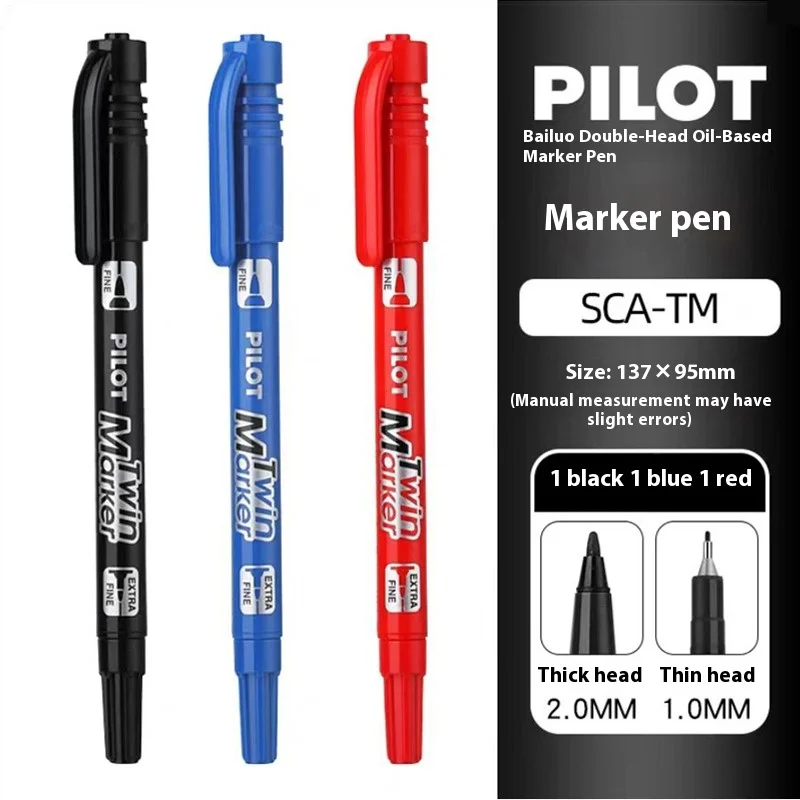 Pilot Begreen Twin Marker Jumbo - Marqueur Permanent - Pointes Conique & Biseautée - Noir