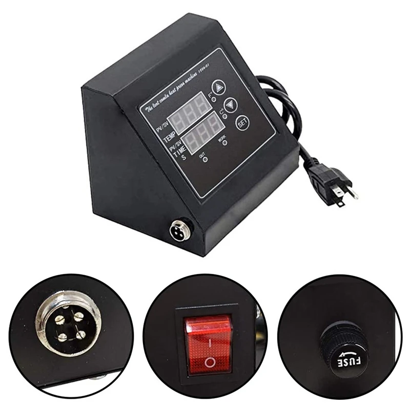 

Heat Machine Control Box Single Hole Digital Box LED Controller For 12 X 15Inch K-Type Heat Machine US Plug
