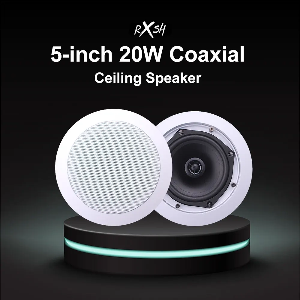 

5inch 20W Coaxial Ceiling Speaker PA System Home Passive In-ceiling Loudspeaker HiFi Background Music Speakers Bathroom Kitchen