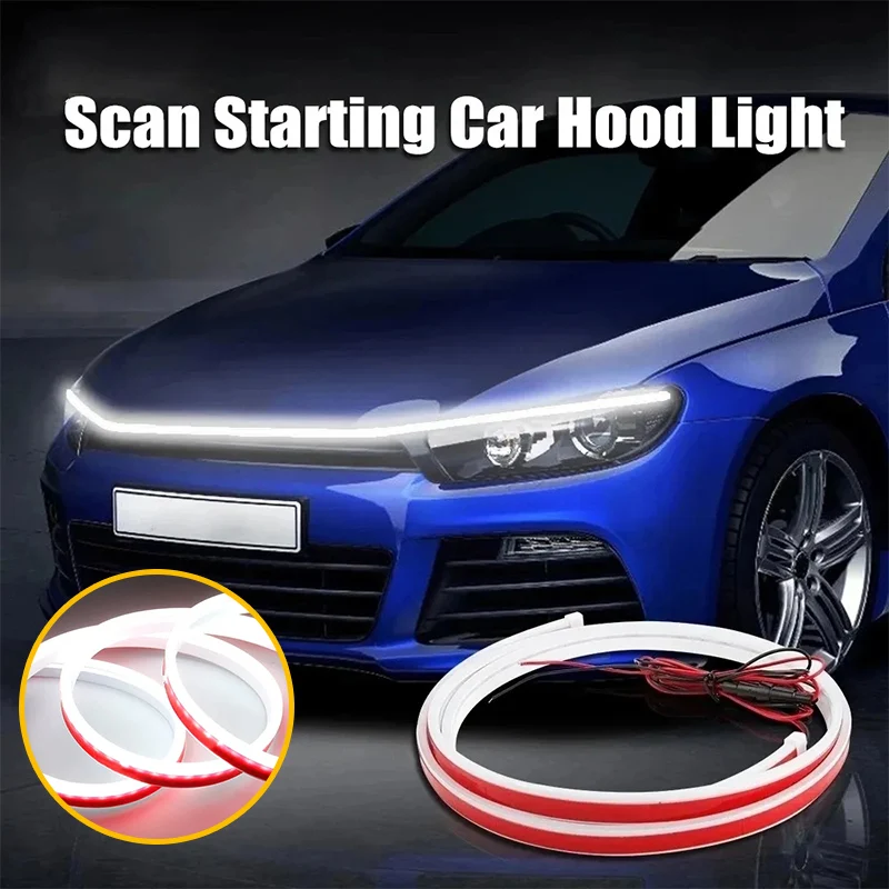 

LED Scan Starting Car Hood Decorative Lamp Universal Car Daytime Running Light DRL Dynamic Auto Tuning Headlight Strip 12V