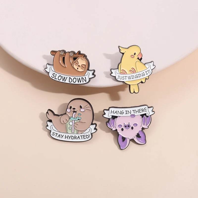 Leuke Otters Pin Cartoon Grappige Dieren Broches Badge Vrouwen Mannen