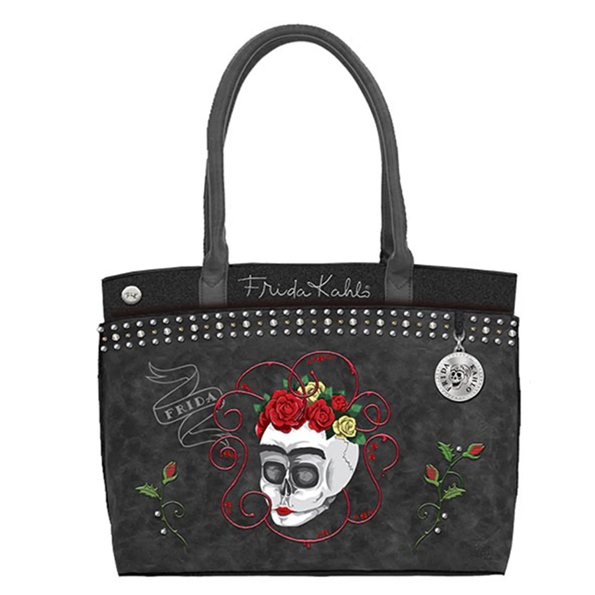 Borsa Nera Frida Kahlo Stile Singolo Teschio