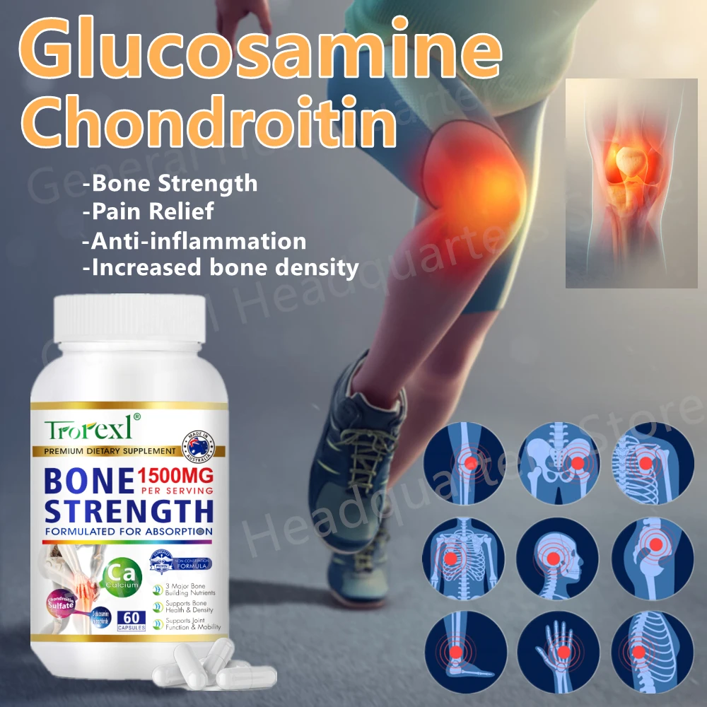 

Glucosamine Chondroitin MSM Turmeric Joint Support Supplement for Men & Women for Hands, Backs, Knees & Joint Health