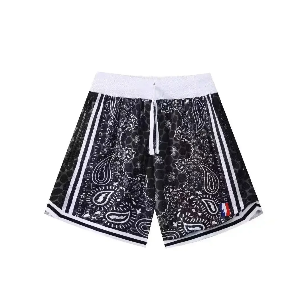 American Basketball Shorts Men's Summer Loose Quick-drying Breathable Sports Four-point Pants But Knee James Curry Same Style 4