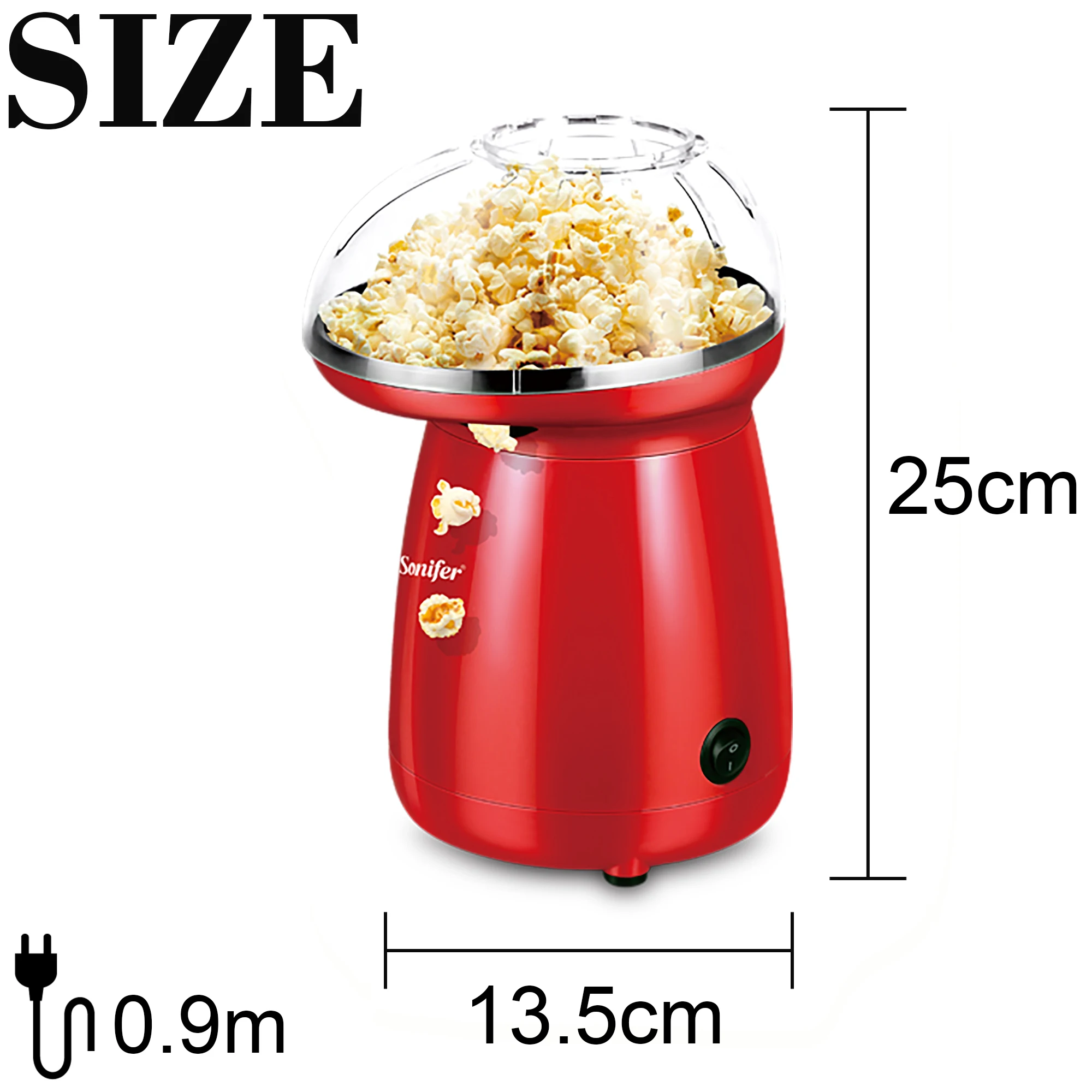 Popcorn Maker Household Healthy Hot Air Oil Free Corn Machine Popcorn For Kitchen Kids Home-made Diy Popcorn Movie Snack Sonifer 6