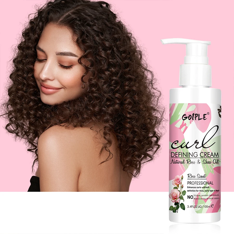 GOIPLE 100ML Curl Defining Cream Curly Hair Moisture Conditioner Shiny Boost Curls Elasticity Enhancer Styling Volumizing Cream