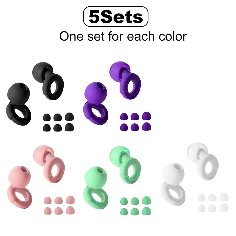 HUAK Super Soft Reusable Noise Reduction Ear Plugs – Ideal for Sleep, Swimming, and Work