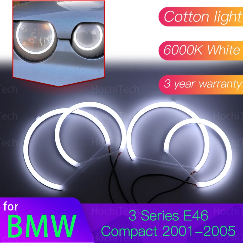 

Комплект Angel Eyes 2001 л, белый свет из хлопка для BMW 3 серии E46 Compact 2002 2003 2004 2005