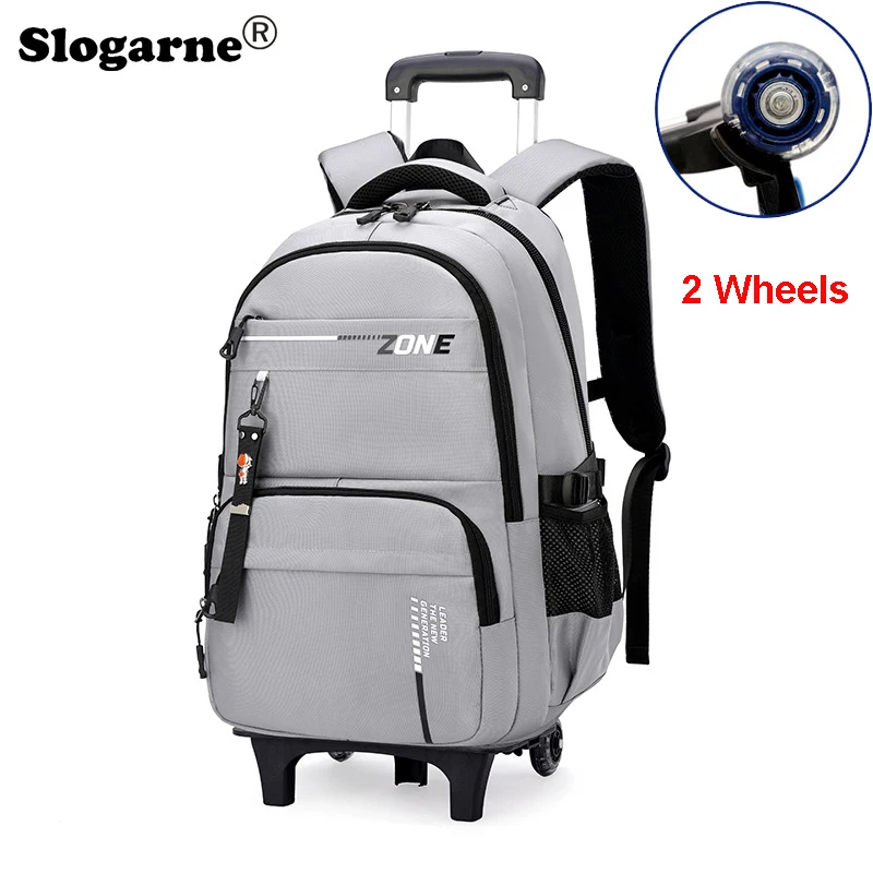 Zaino Da Uomo Con Ruote 48 Cm - 3 Pezzi Set Da Viaggio Con Portapranzo Isotermico E Astuccio - Blù, Convertibile In Trolley - 4