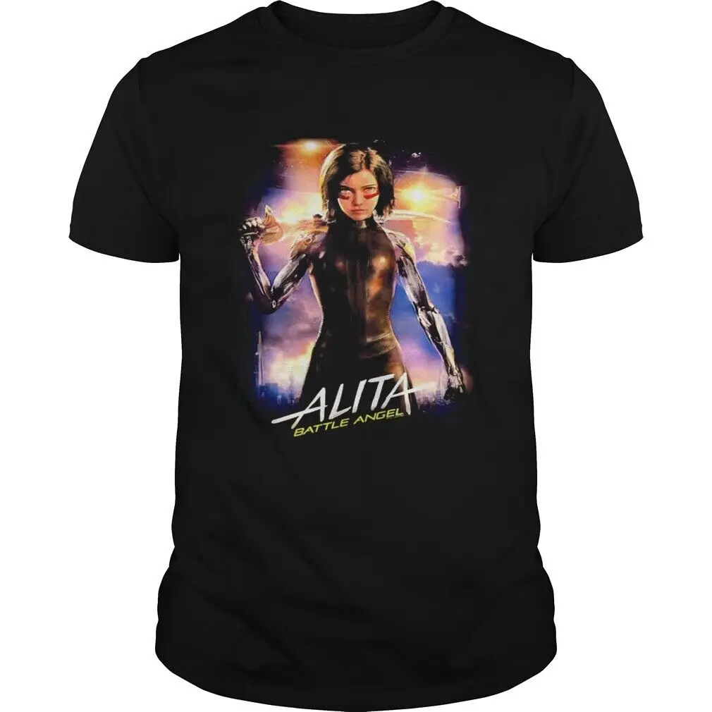 Футболка Alita с изображением ангела битвы, новинка, черная футболка с постером, полный размер, длинные или Короткие рукава