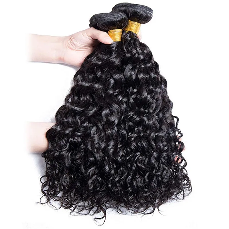 

Water Wave Bundles 100% Human Hair Extensions For Women Peruvian Hair Bundle Raw Virgin Hair Unprocessed Human Bundle Curly Hair