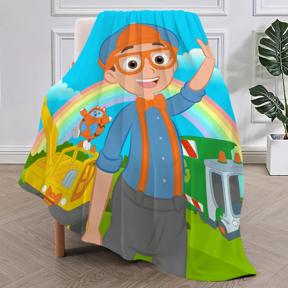Cartoon TV Cute B-Blippi Blanket Plush Nap Sofa rug for Living Room Warm Office Bedroom Birthday Home Travel Kid Gifts 2