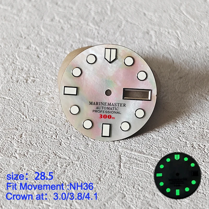 Elegant 28.5mm Men's Watch Dial with Japanese Movement Compatibility