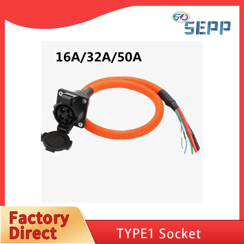 

J1772 Socket Type 1 Vehicle Side Inlet Level 2 EVSE Connector Merican Standard Sae j1772 Extension Cable Charging Seat Cover