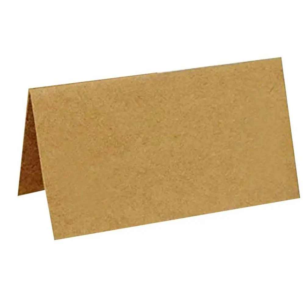 10pcs Vintage Wedding Place Cards Blank Folded Name Seat Card Kraft Paper Elegant Signature Cards Bridal Shower