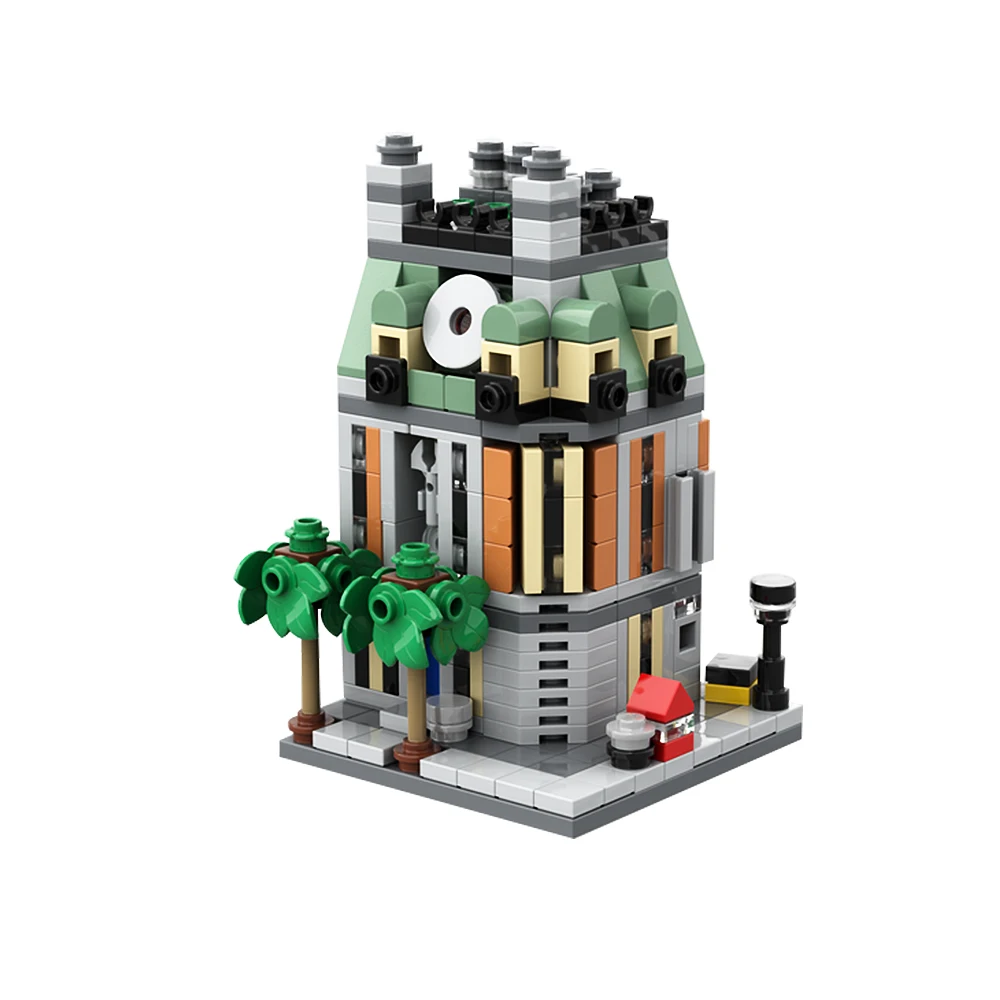 Gobricks Moc Mini Modular 76218 Santumed Building Block Set Animazione Street Scene Modello Architettonico Mattone Per Regalo Giocattolo Per Bambini