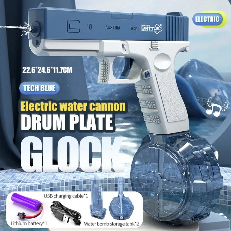 Fun Water Gun Electric M416 AK47 Glock Pistol Shooting Toy Full Automatic Summer Beach Toy For Kids Children Boys Girls Gift 2