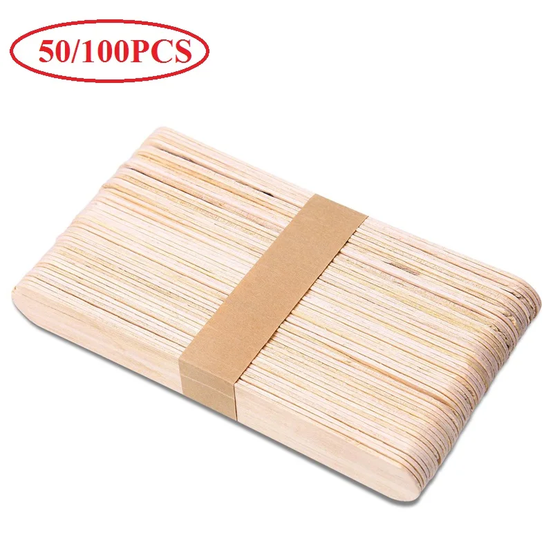 

HEALLOR Горячие 50/100 шт. одноразовые деревянные шпатели для языка, деревянные шпатели для удаления волос, инструменты для красоты языка