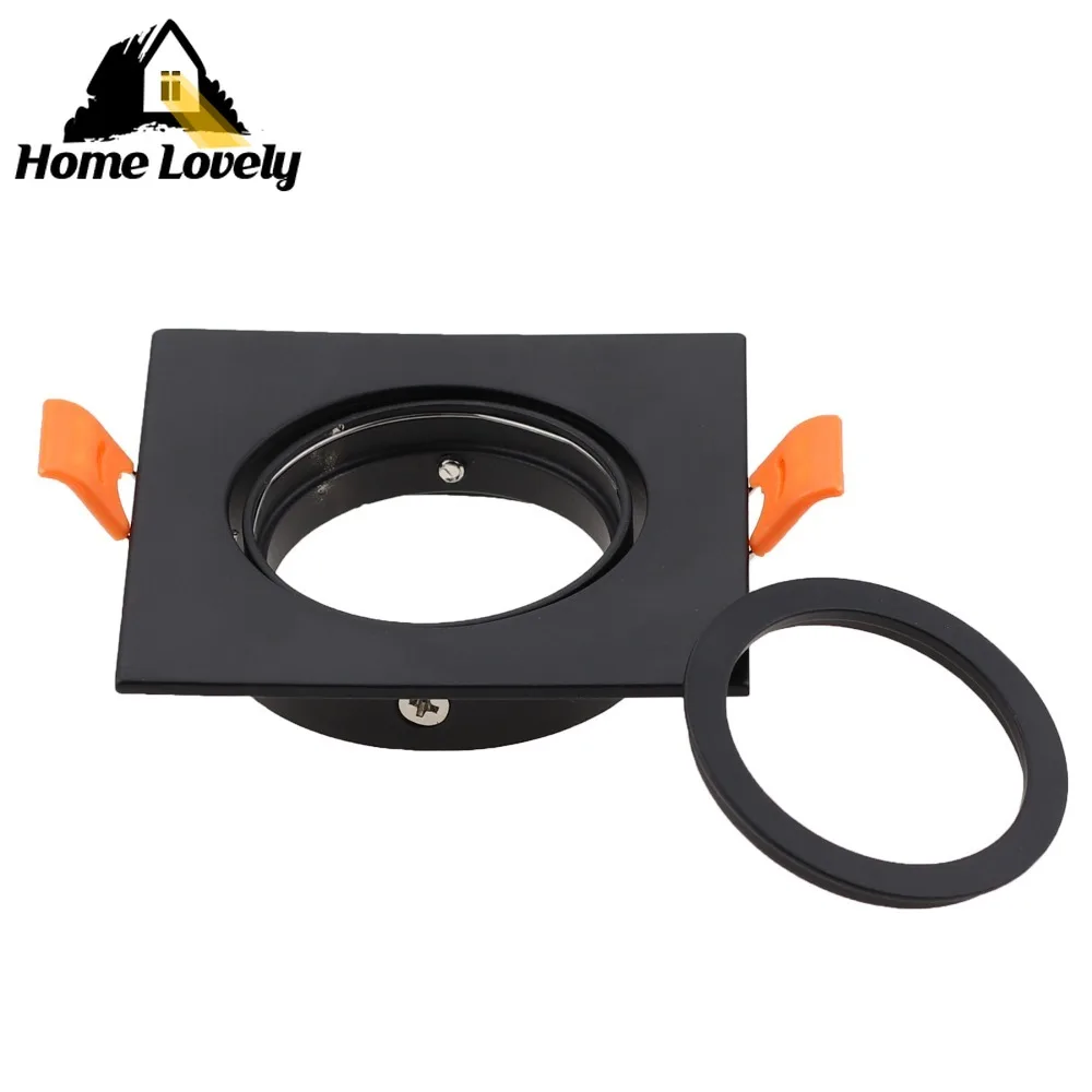 

Square LED Spotlight Frame GU10 Light Stand MR16 Ceiling Light Face Ring Embedded Light Aluminum Light for Aisle