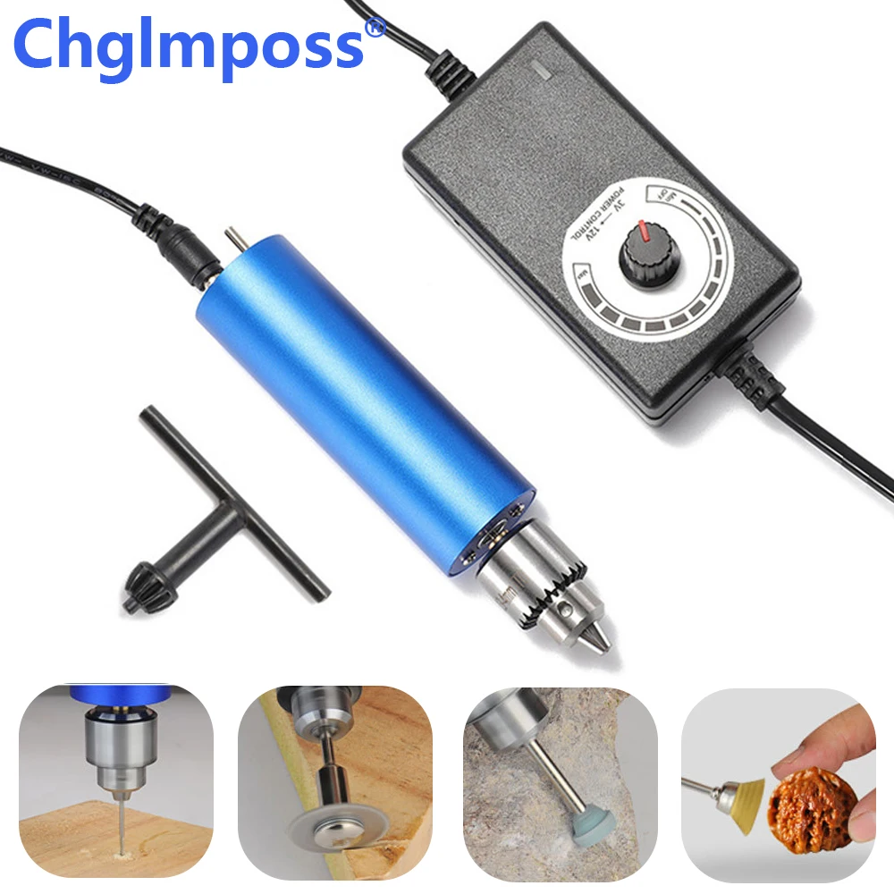 0.3-4mm JT0 Adjustable Electric Hand Drill 3-12V 13000RPM Micro Electric Mill for DIY Woodworking Tools Craft Jewelry hampton micro aluminum hand drill drilling chuck jewelry craft hand pin hole drill for woodworking rotary tools drill chuck hand