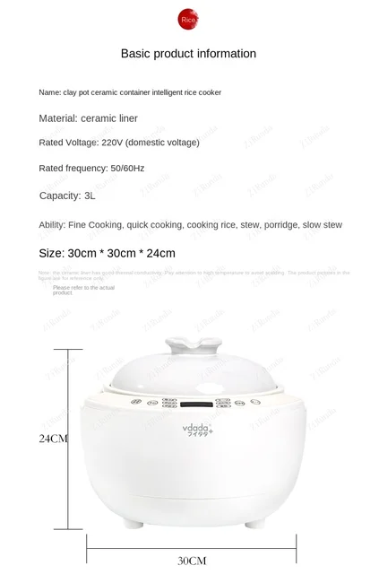 Rice Cooker Appointment Timing Uncoated Olla Ceramic Inner Pot Household Rice  Cooker 2-5 Electric Lunch Box - AliExpress