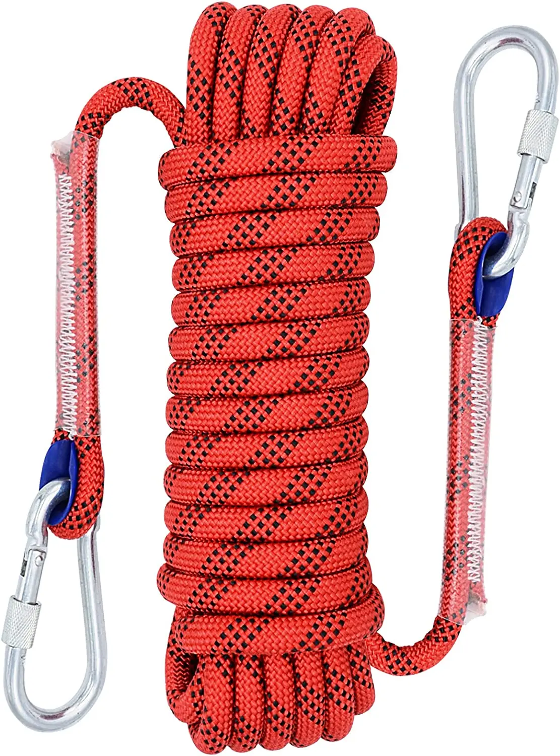 Cuerda de escalada estática para exteriores, cuerda de escalada en roca,  cuerda de rappel para escalada de árboles, cuerda de nailon de Escape con 2  ganchos de acero, 10mm