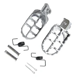 Enhanced Motorcycle Foot Pegs Rests (Silver 1 pair)