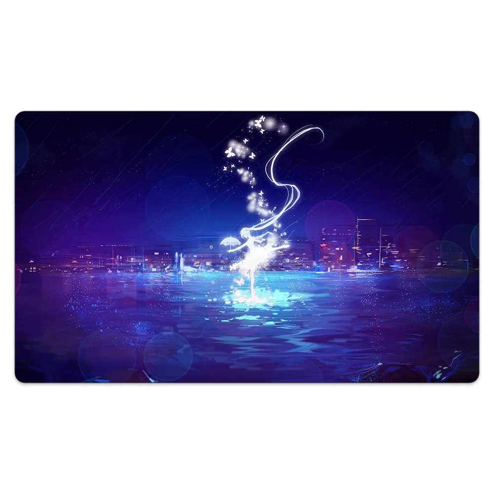 

Dancing Girl Playmat+ Portable Bag Noise Reduction Anti-Slip Surface Cloth Rubber Table Mat Compatible for Trading Card Game Mat