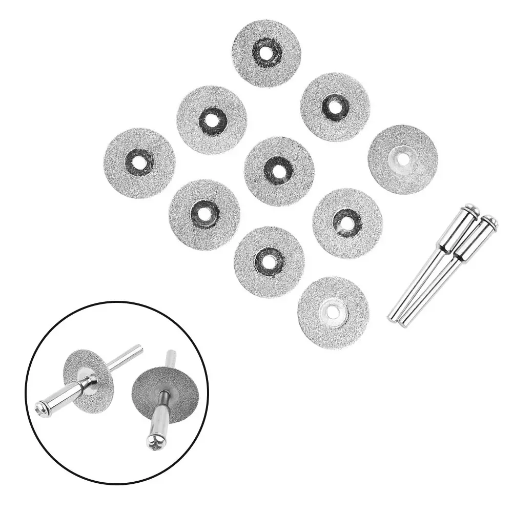 

10Pcs 18mm Diamond Cutting Off Disc Rotary Tool W/ 2Pcs Connecting Rod Emery Mini Grinding Wheel Power Tool Accessories