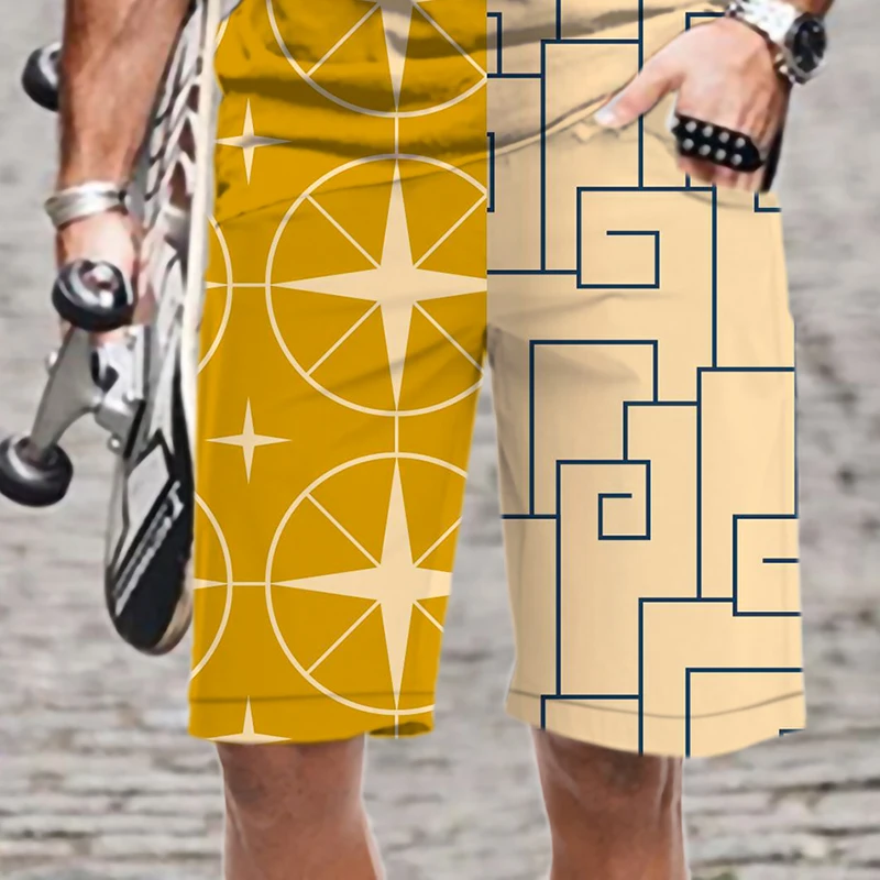 

Men's Shorts Cool Abstract Pattern Streetwear Oversized 3D Printed Funny Man Swimsuit Casual Harajuku Swimming Mens Clothing