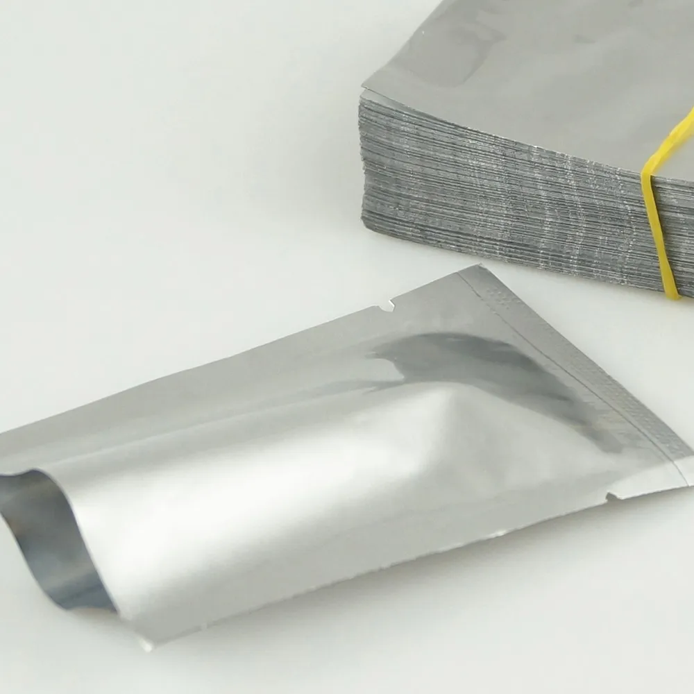 7x10cm 200pcs Pure Aluminium Bags - Silver White Heat Seal Purely Foil Plastic Food Pouch Shampoo/Powder Package Vaccum Sealable 2