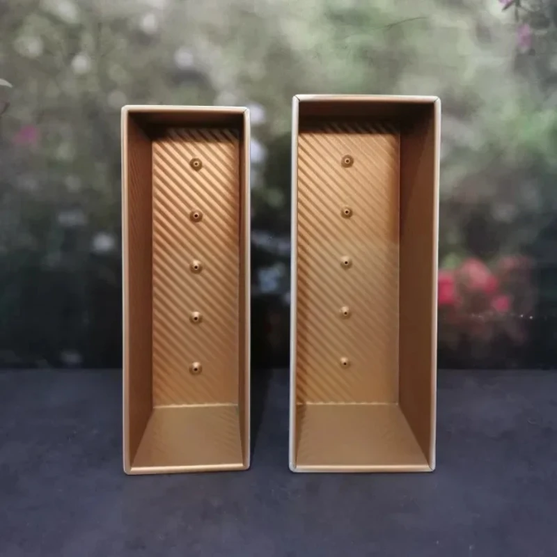 1200G golden corrugated non-stick sliced toast bread cake mould with lid toast bread mould