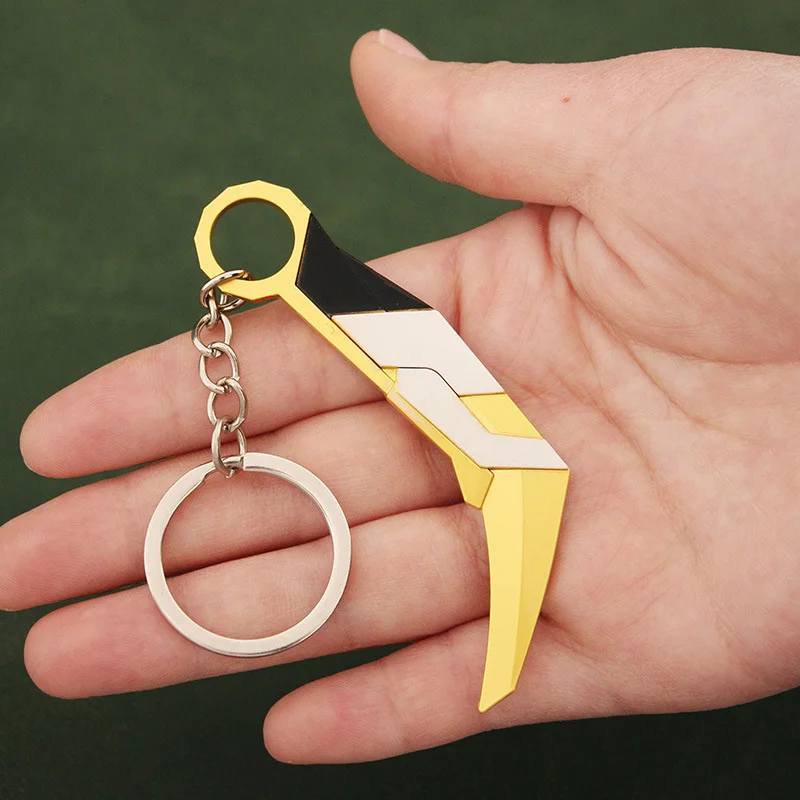 Valorant Weapon Prime Karambit Tactical Knife 8cm Metal Material Game Weapon Model Keychain Samurai Sword Gifts Toys for Boys