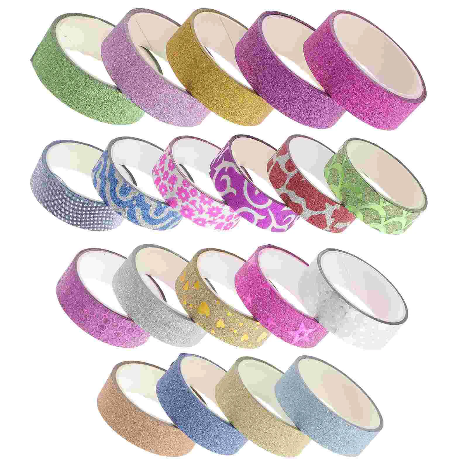 

20 Rolls Adhesive Tapes Paper Glitter Stickers Christmas Tags Flash DIY Label Craft Decor