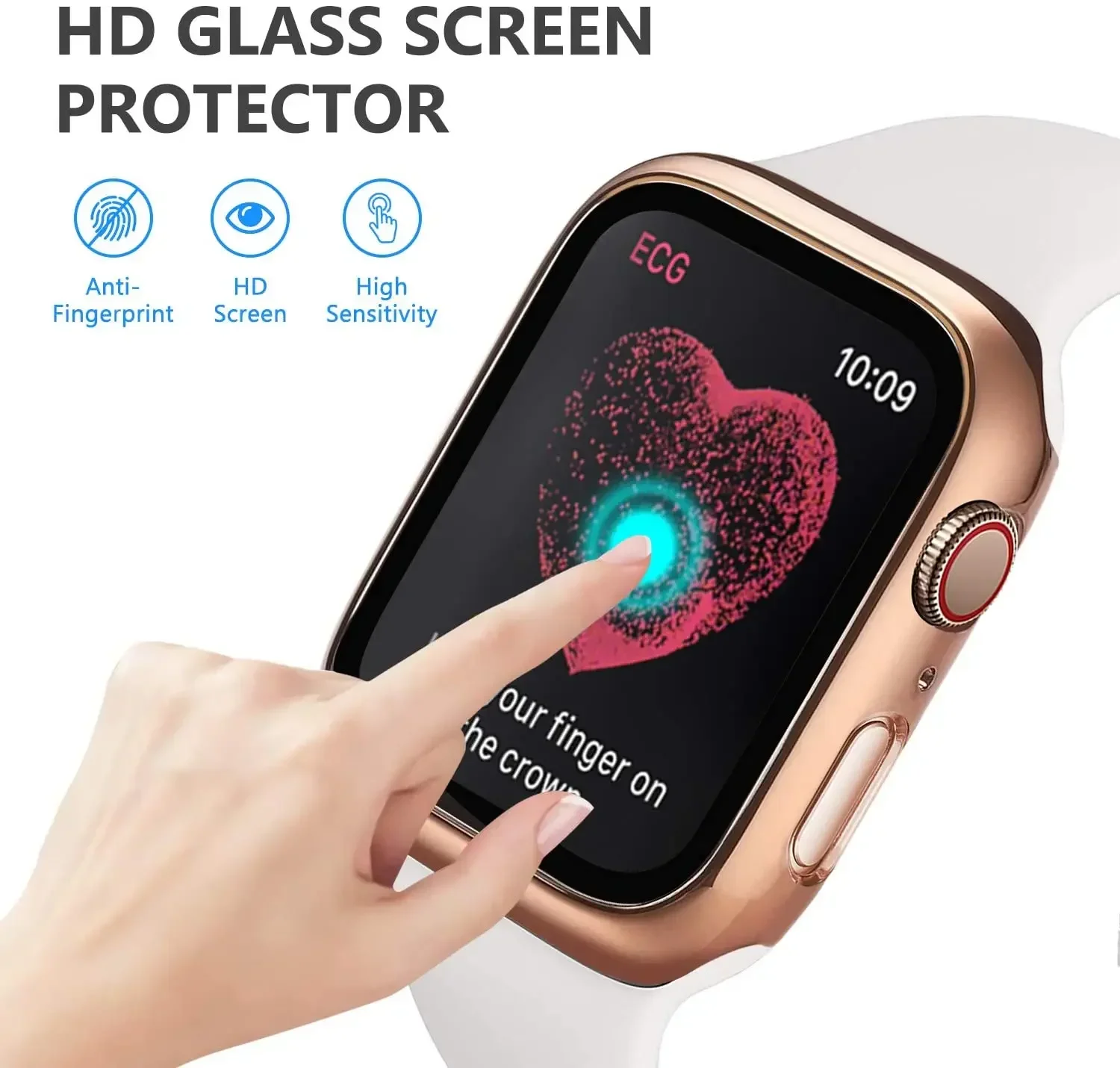 Premium Tempered Glass Apple Watch Protective Bumper Case