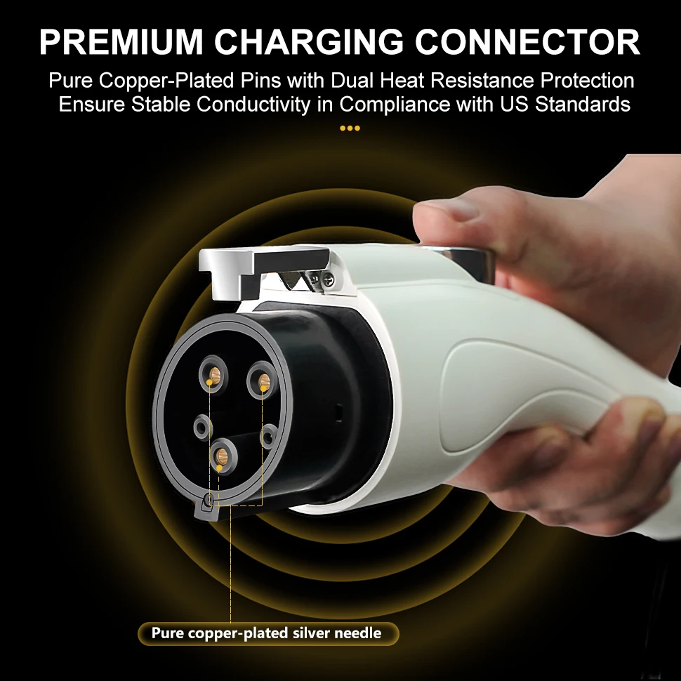 Electric Vehicle EV Charger NEMA 5-15 Plug Level 1 Charging Cable for TYPE 1 J1772 Electric Cars Indoor Outdoor Use 7