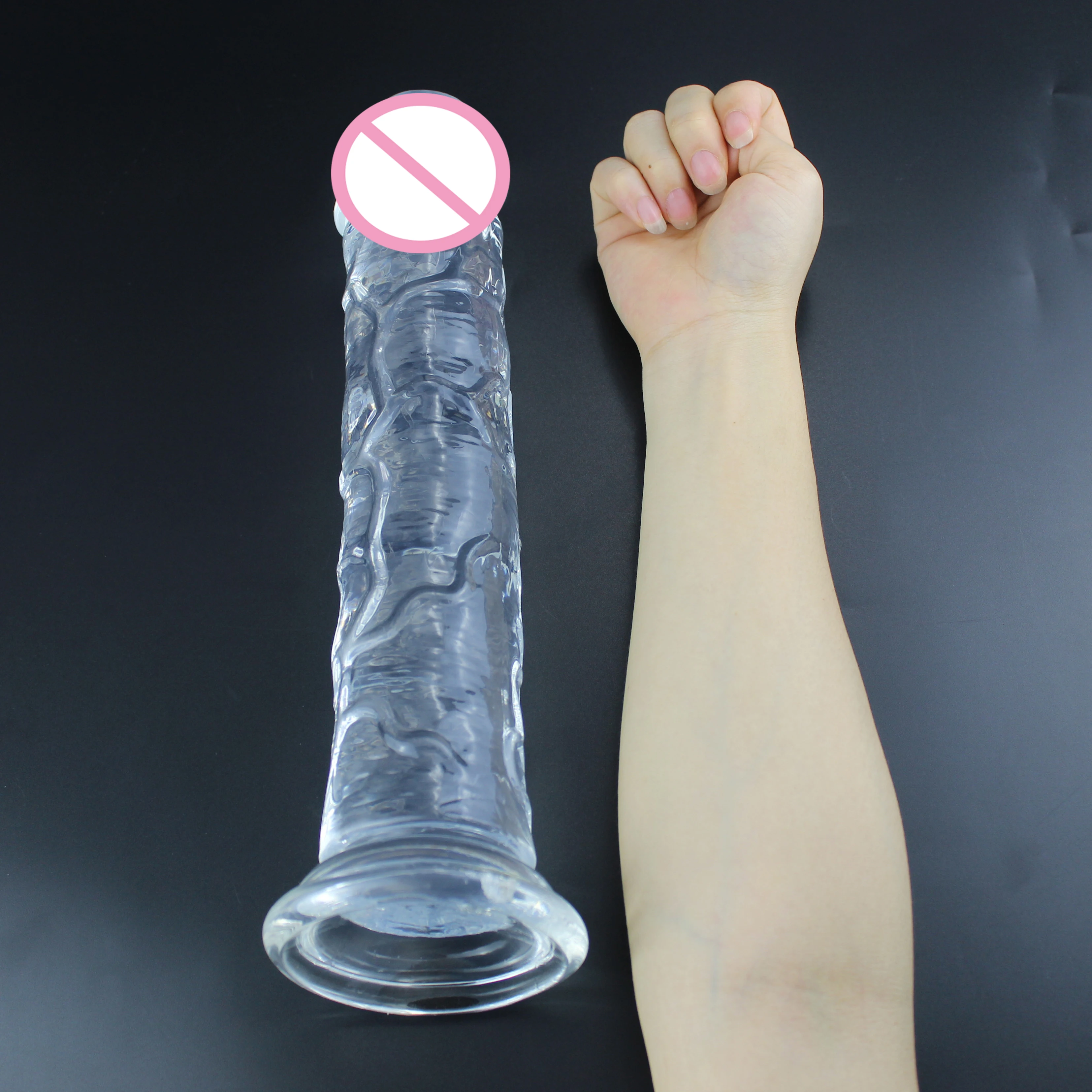 11.8 Inch XXXL Insertable Soft Transparent Thick Dildo with Suction Cup Penis Anal Sex Toy Huge Dick for Women Lesbain Gay