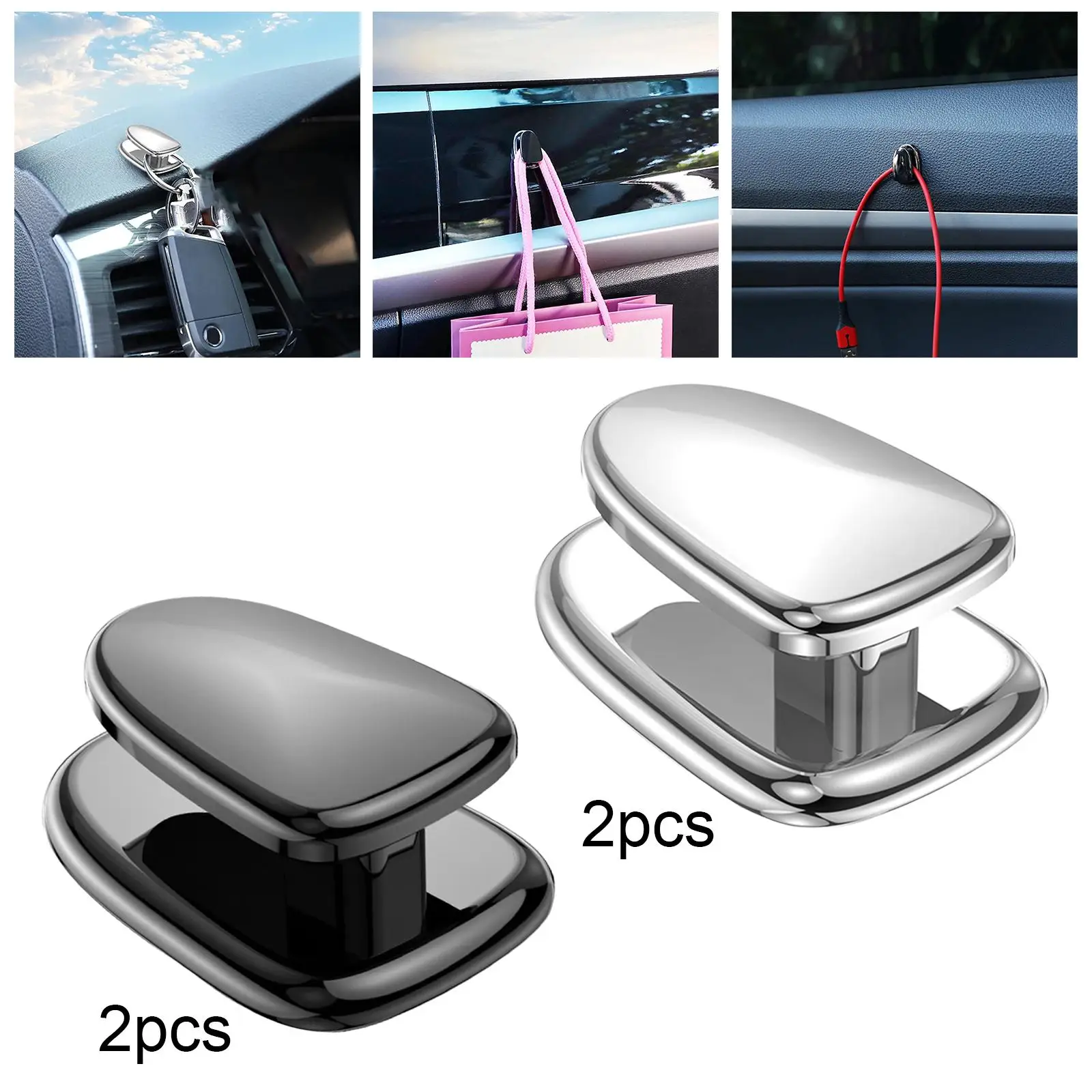 2Pcs Car Hooks Accs Multifunctional Mini Hook Fastener Clip Wall Hook for Car