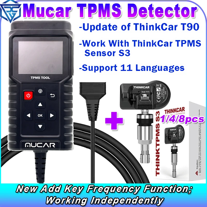 Mucar T90 TP-90 TPMS программатор для ThinkCar S3 315 МГц 433 МГц 2 в 1 инструмент для давления в шинах автомобиля TPMS датчик ThinkCar T90 G2