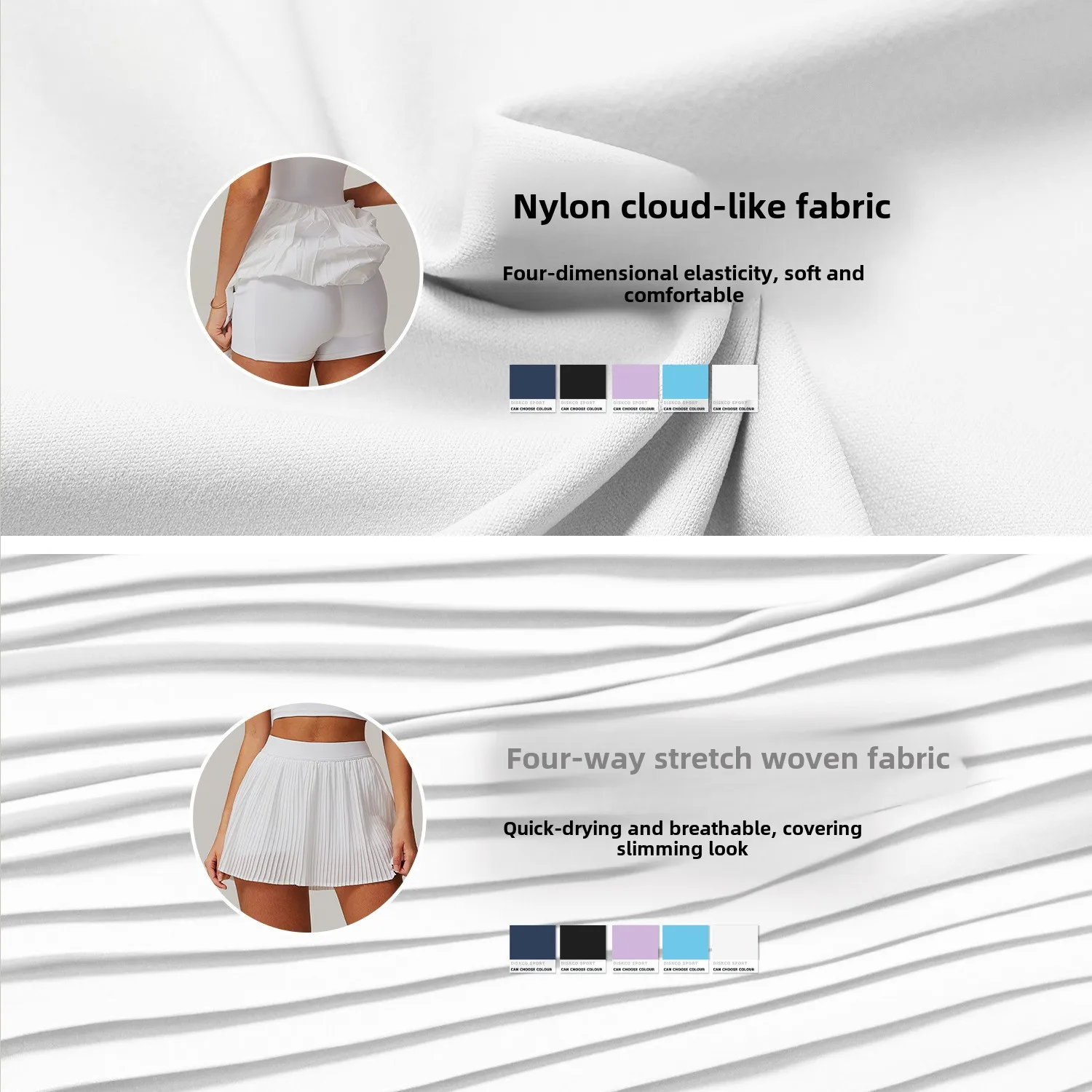 New Tennis Skirt Bottoming Anti-empty Fitness Pocket Pleated Skirt Sports Dress Tennis Dress Sport Dresses Women