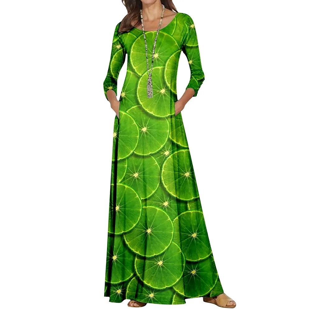 

Платье-макси с длинным рукавом и принтом, 6XL