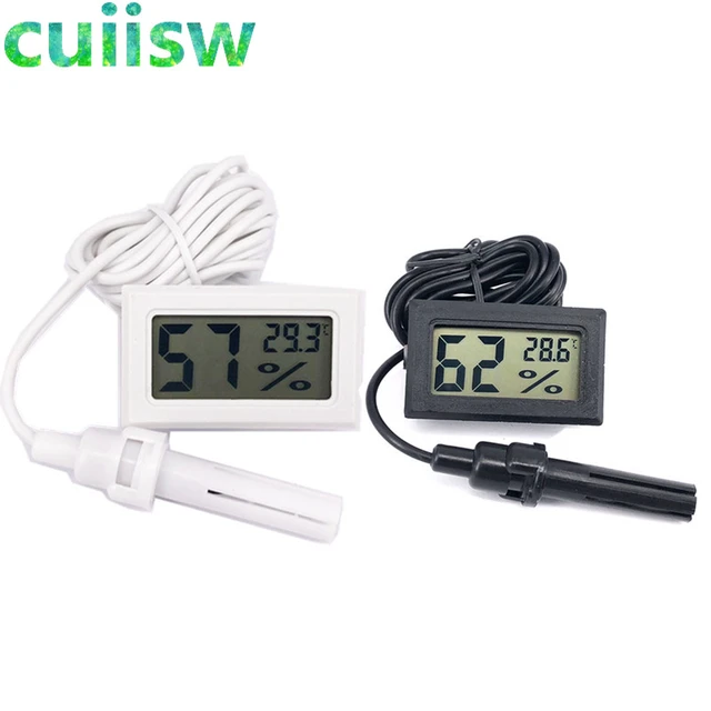 Mini Black White Digital LCD Indoor Convenient Temperature Sensor Humidity  1 Meter Thermometer Hygrometer Gauge - China Digital LCD, Indoor