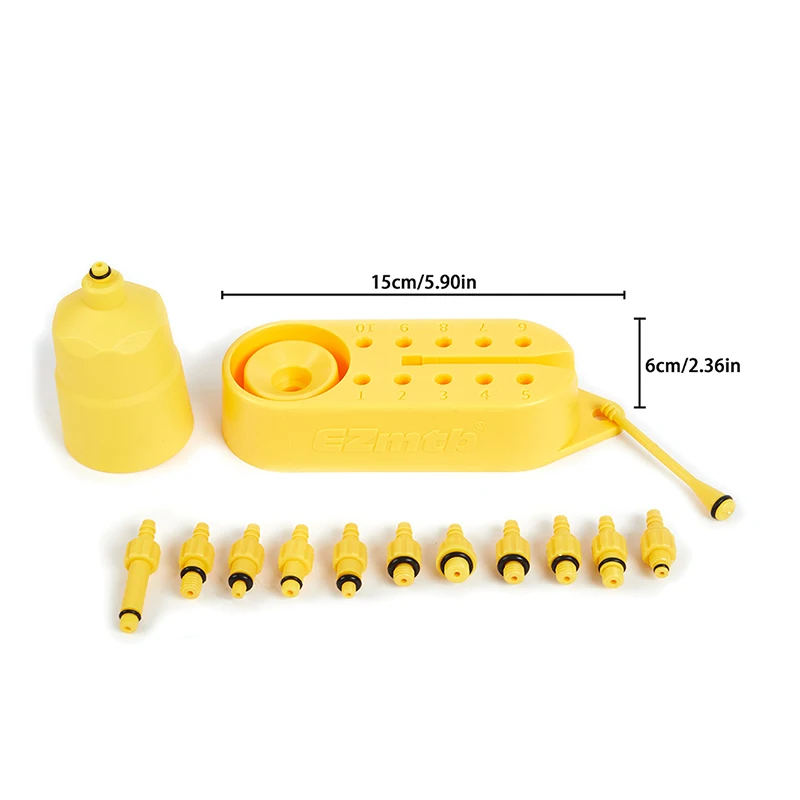 10 in 1 Bicycle Hydraulic Bleed Adapters Set Plastic Oil Funnel  Accessories