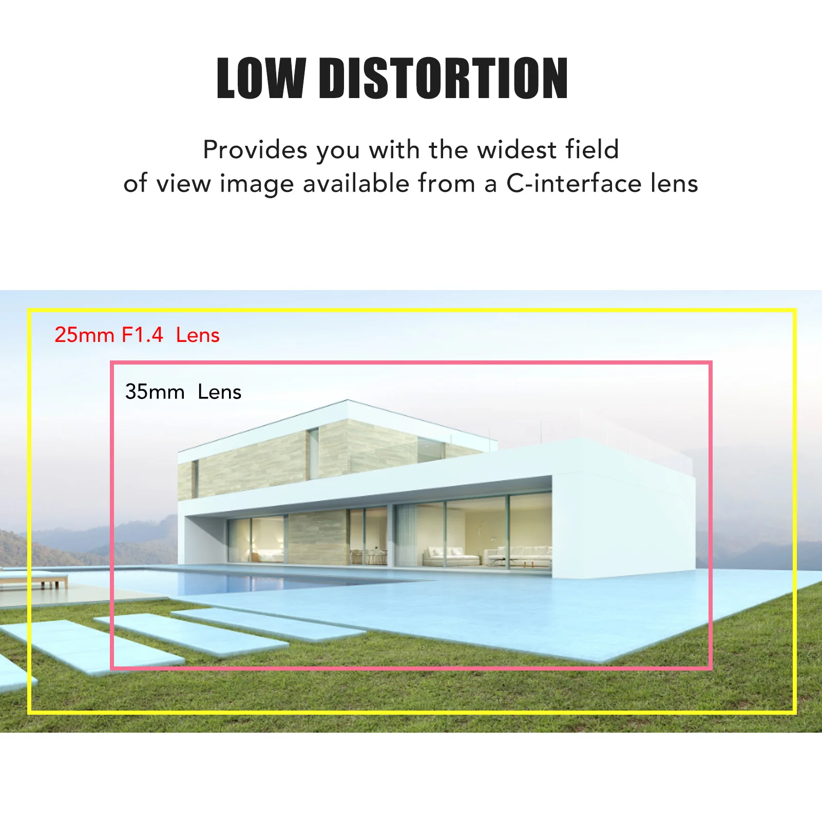 25mm F1.4 CCTV Lens Clear Efficient Light Conduction C Mount Camera Lens for Bar Shop Parking House Warehouse F1.4 CCTV Lens