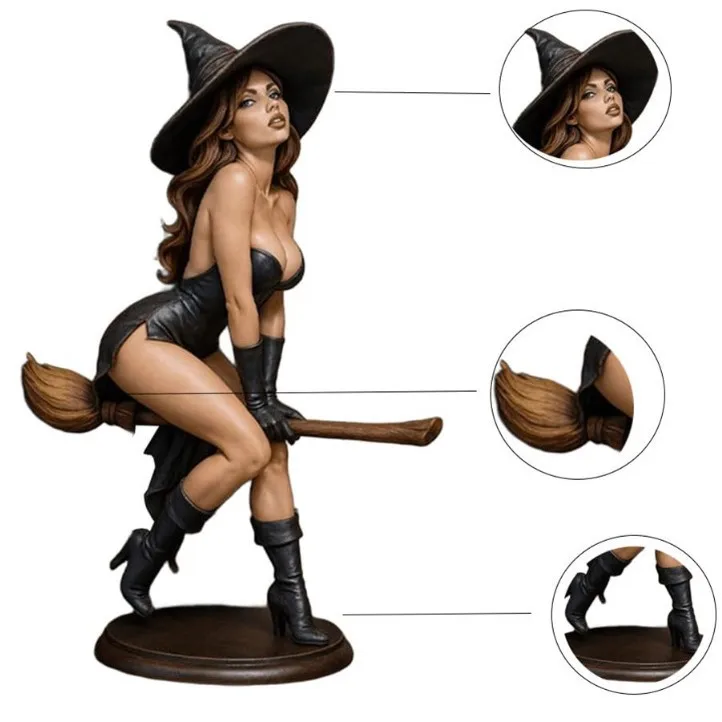 Design Toscano Halloween-Hexen-Statue – Verführerische Regal-Deko, Handbemalt, Aus Steinsplitt-Resin