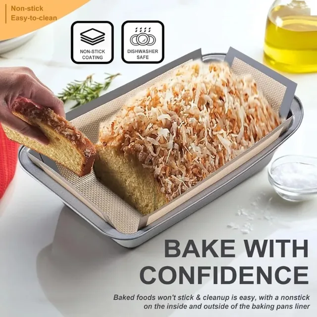 Silicone Bread Liner Reusable Food-Grade Heat-Resistant Baking Mat Non-Stick Sling for Loaf Pans Dough Transfer Tool 3